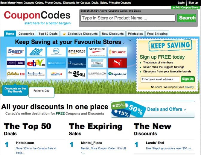 Coupons and Promo Codes for Canada