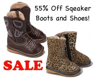 Zulily Squeaker shoe and boots sale!