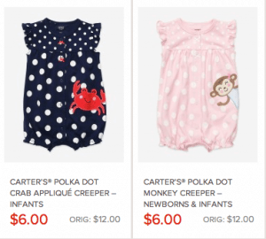 Carter's Polka Dot Creeper outfits for ONLY $6 (reg. $12)