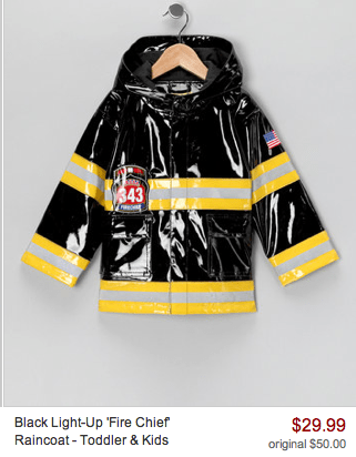 black light up fire chief raincoat