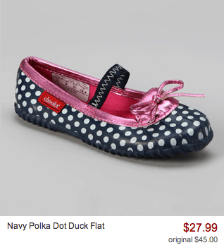 navy polka duck flat