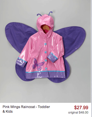 pink wings raincoat