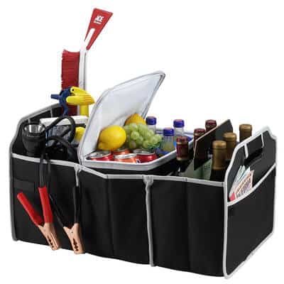 Multi-Compartment Portable Trunk Organizer and Cooler