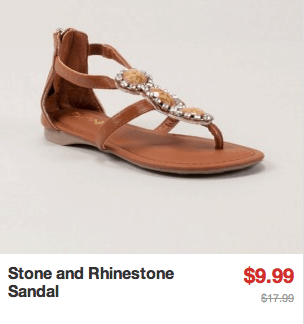 stone and rhinestone sandal