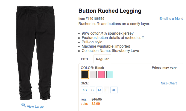 button ruched legging