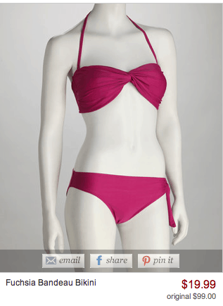 fuchsia bandeau bikini