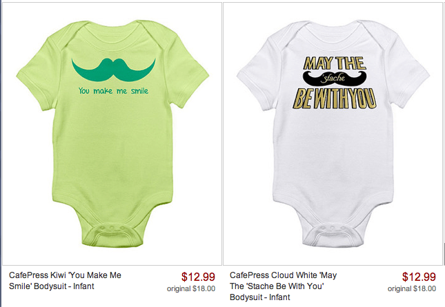 mustache onesies