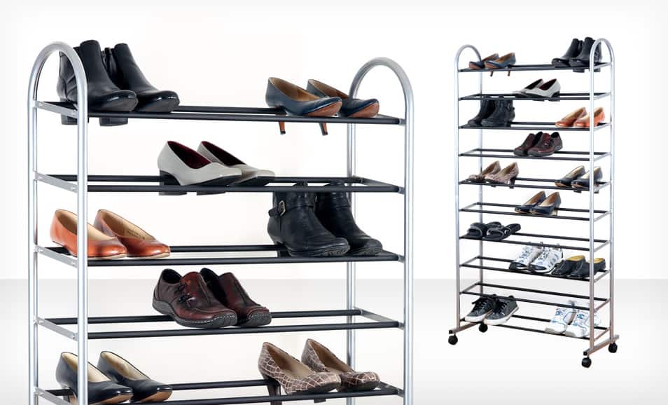 rolling shoe rack