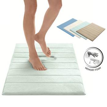 Designer's Collection Memory Foam Bath Mat with Microplush Fabric