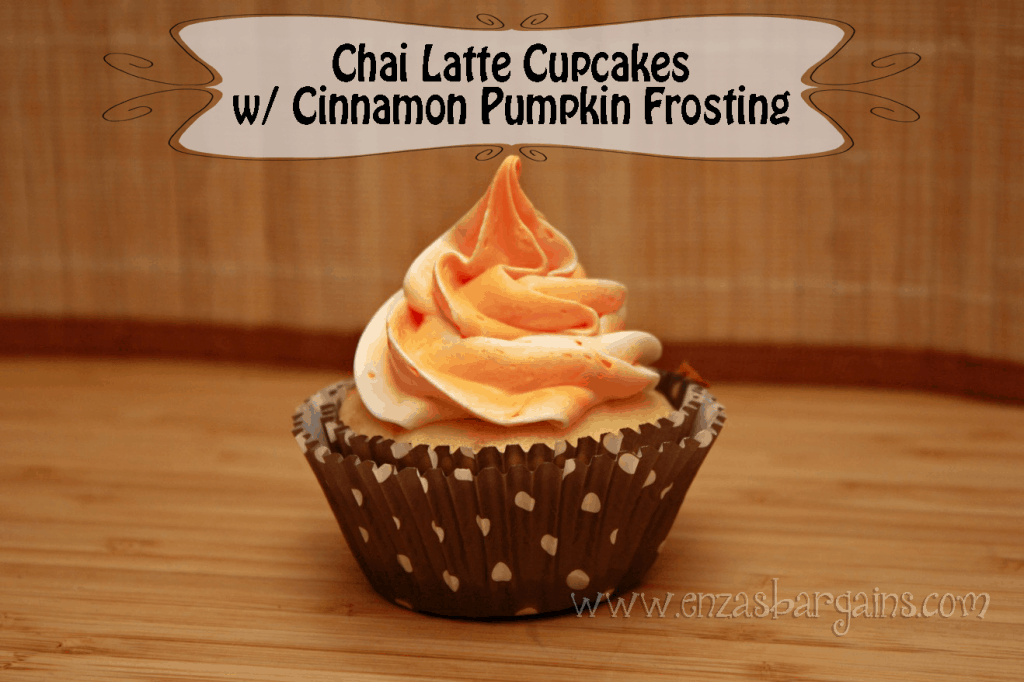 Chai Latte Cupcakes With Cinnamon Pumpkin Frosting