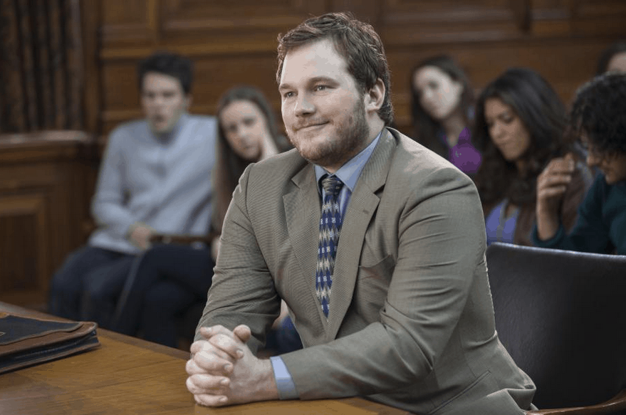 "Chris Pratt plays David’s best friend Brett, a fledgling lawyer raising four kids on his own. According to Pratt, “Brett is despondent, depressed, fat, at the end of his rope, and buried in the responsibility of having four children. He’s in a bad spot, and he sees the opportunity to represent David in this class-action lawsuit as his last chance to reignite his passion.”" Photo Credit: Disney