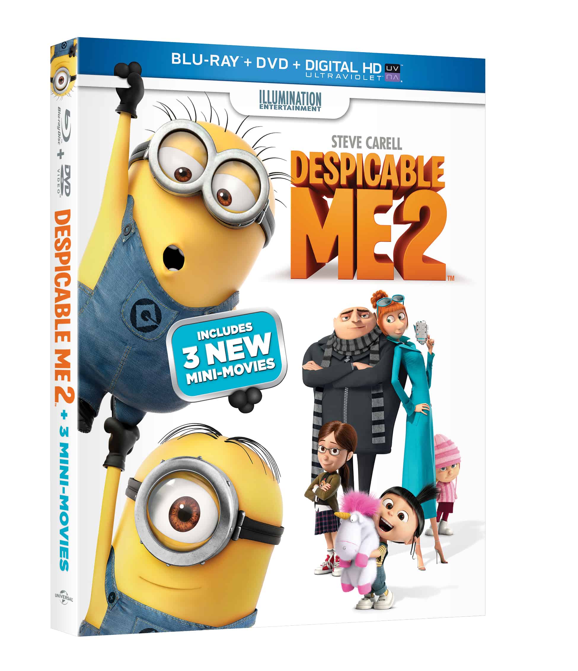 Despicable Me 2 with Steve Carell Blu-ray/DVD/Digital HD Review - Enza's  Bargains
