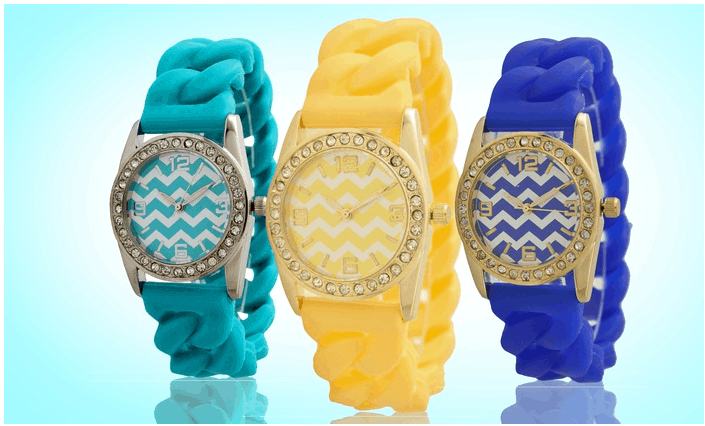 geneva women's braided silicone watches