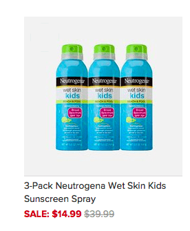 3-Pack Neutrogena Wet Skin Kids Sunscreen Spray Works on Wet Skin!