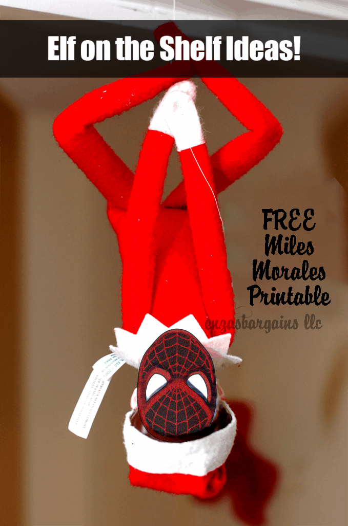 Elf on the Shelf Miles Morales Spider-Man Mask: FREE Printable Mask