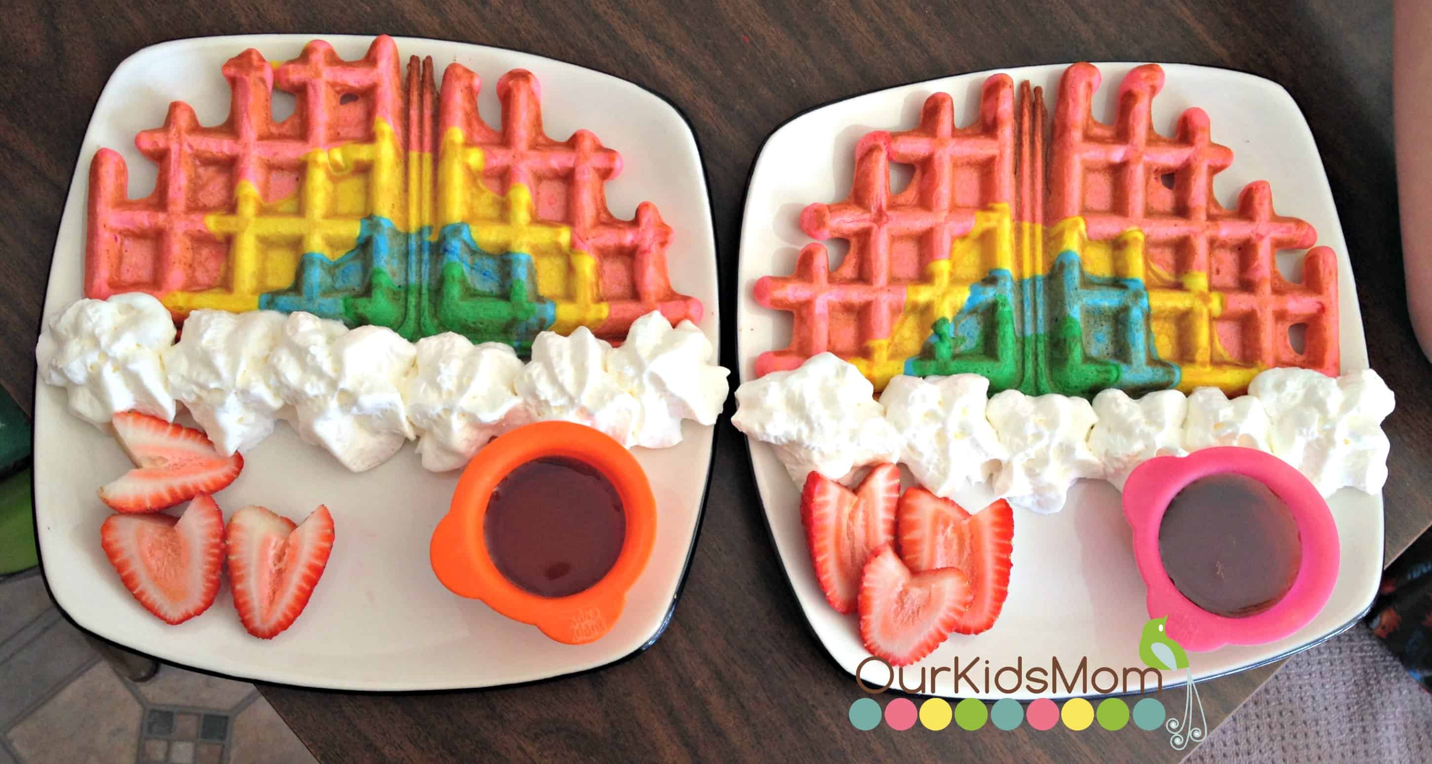 Rainbow Party Ideas - Rainbow Waffles