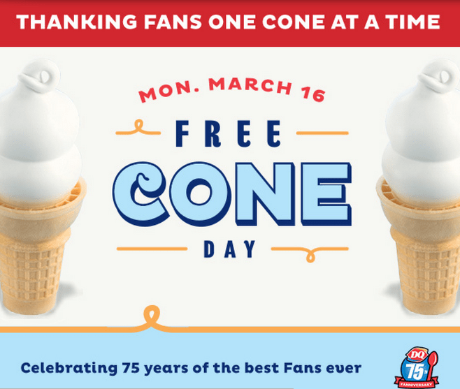 Dairy Queen FREE Cone Day