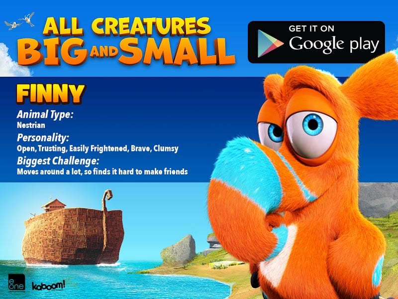 FINNY - All Creatures Big and Small MOVIE - FREE AND FREE Coloring SHEET