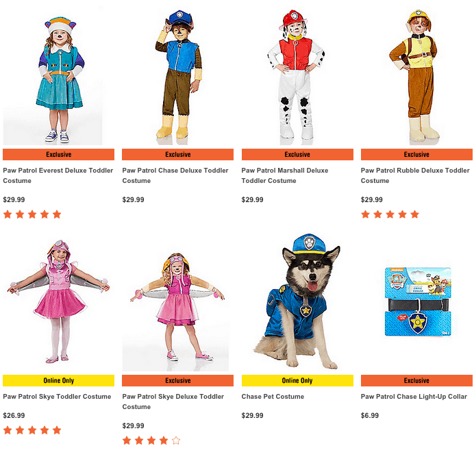 Paw Patrol Halloween Costumes