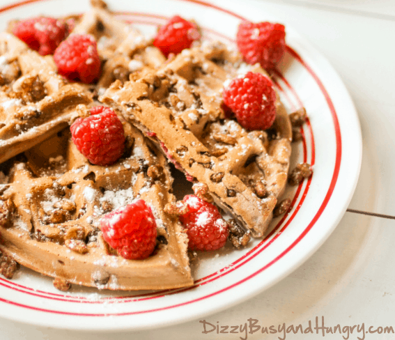 Chocolate Crunch Raspberry Waffles