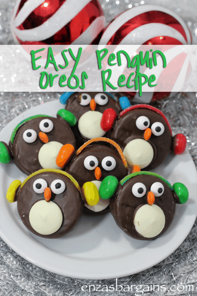 Adorable Penguin Oreo Cookies with Ear Muffs Recipe! Kids will love these popular cookies! Find out the yummy ingredients!