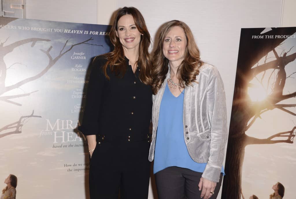 Miracles From Heaven Interviews WEST HOLLYWOOD, CA - March 4th 2016 Jennifer Garner and Writer Christy Beam are seen at Columbia Pictures "Miracles From Heaven" Photo Call at The London