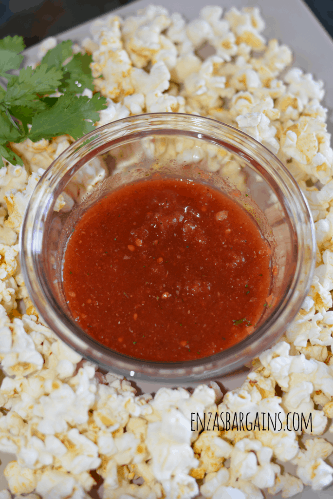 Salsa with Popcorn Snack