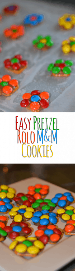 Pretzel Rolo M&M Flower Cookies!