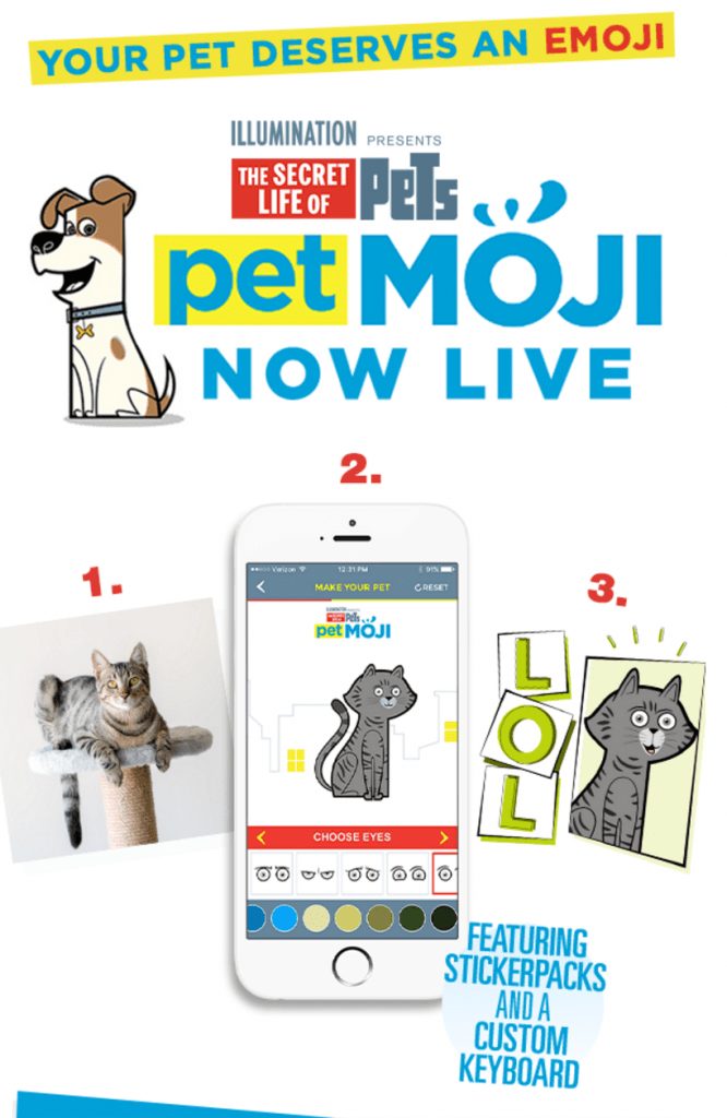 The Secret Life of Pets App - Create a PET emoji with PetMoji App!