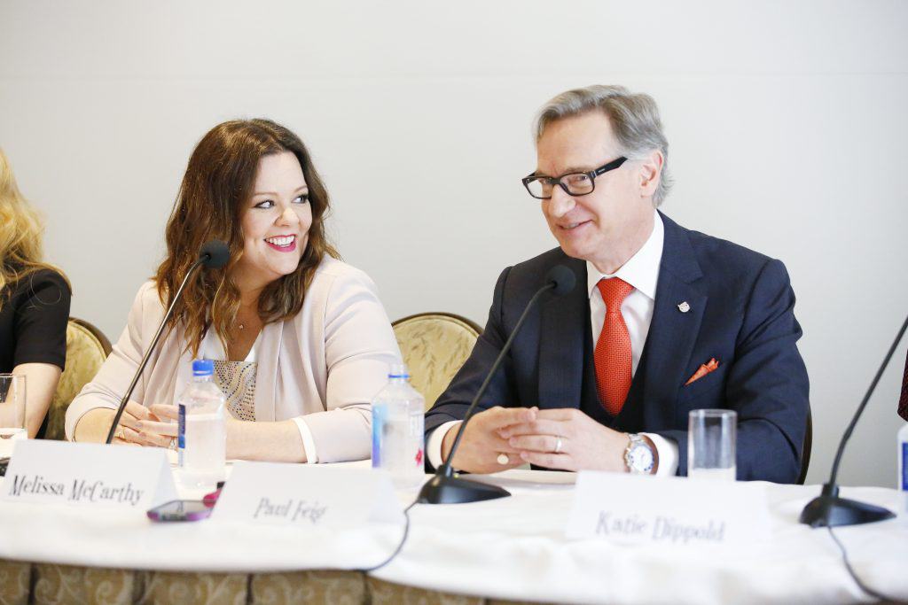 Los Angeles, Ca-- July 8,2016: Bloggers attend a Press Conference at the Press Junket for Columbia Pictures' GHOSTBUSTERS at the Four Seasons Hotel.