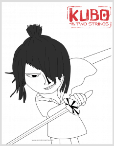 Free Kubo Coloring Sheet from Kubo and the Two Strings