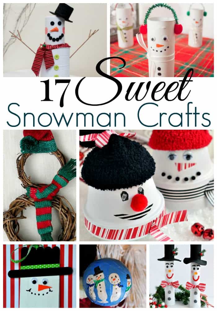 17 Sweet Snowman Crafts Round Up