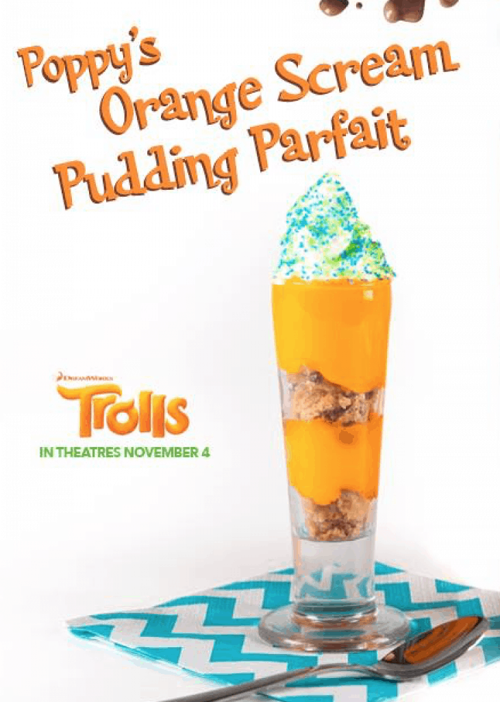 TROLLS RECIPE: Poppy's Orange Scream Pudding Parfait