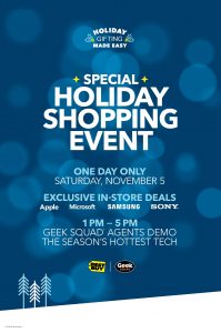 Best Buy Holiday Shopping Event November 5th!