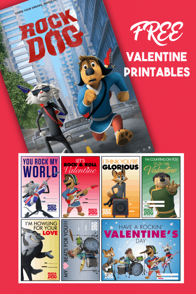 Rock Dog FREE Valentine Printable Cards: