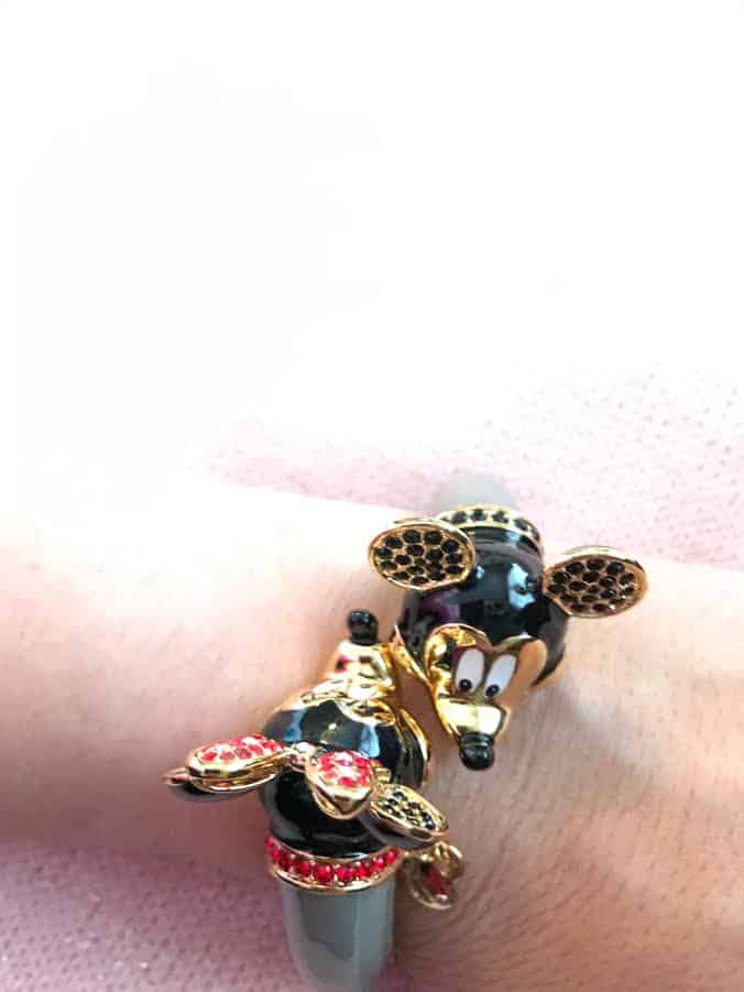 Mickey Mouse And Minnie Mouse Crystal Bangle Bracelet