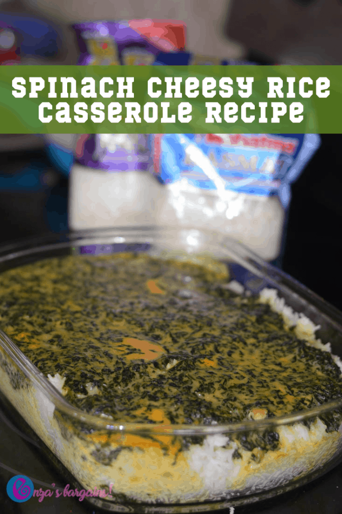 Spinach Cheesy Rice Casserole Recipe with Mahatma