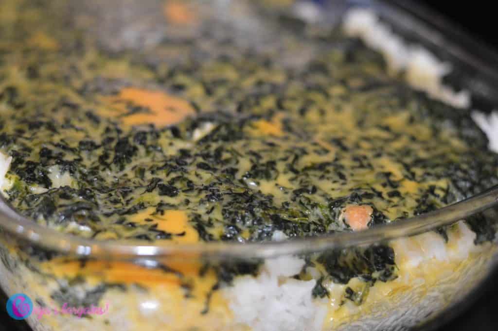 Spinach Cheesy Rice Casserole Recipe with Mahatma