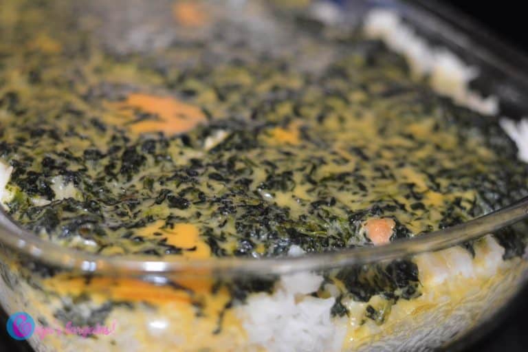 Spinach Cheesy Rice Casserole Recipe with Mahatma #MMMMAHATMA
