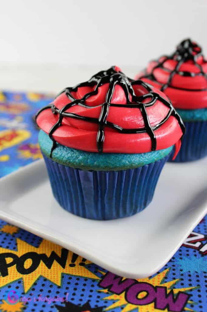 Easy Spider-Man Cupcakes