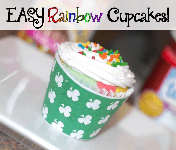 Easy Rainbow Cupcakes