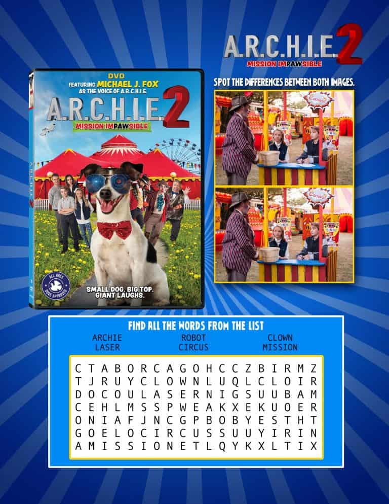 ARCHIE 2: MISSION IMPAWSIBLE DVD + Activities