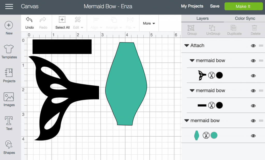 Easy Cricut Mermaid Bow Template