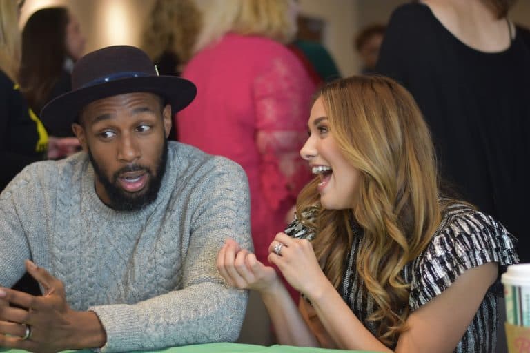 tWitch and Allison Holkner with Freeform’s “Pop Up Santa” and “Disney’s Fairy Tale Weddings”