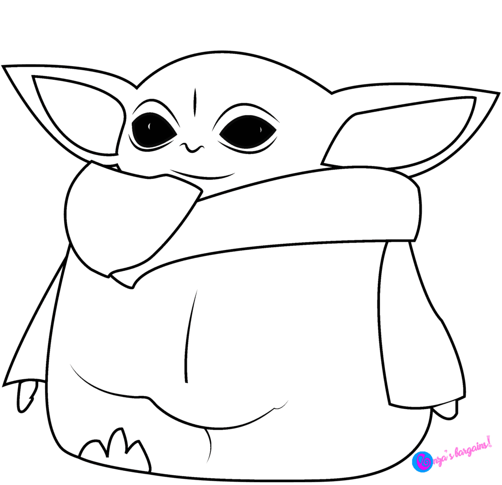 Baby Yoda PNG for Cricut - Black and white and colored version