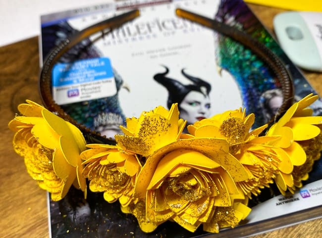 Gold Paper Flower Crown - Inspired by Maleficent: Mistress of Evil