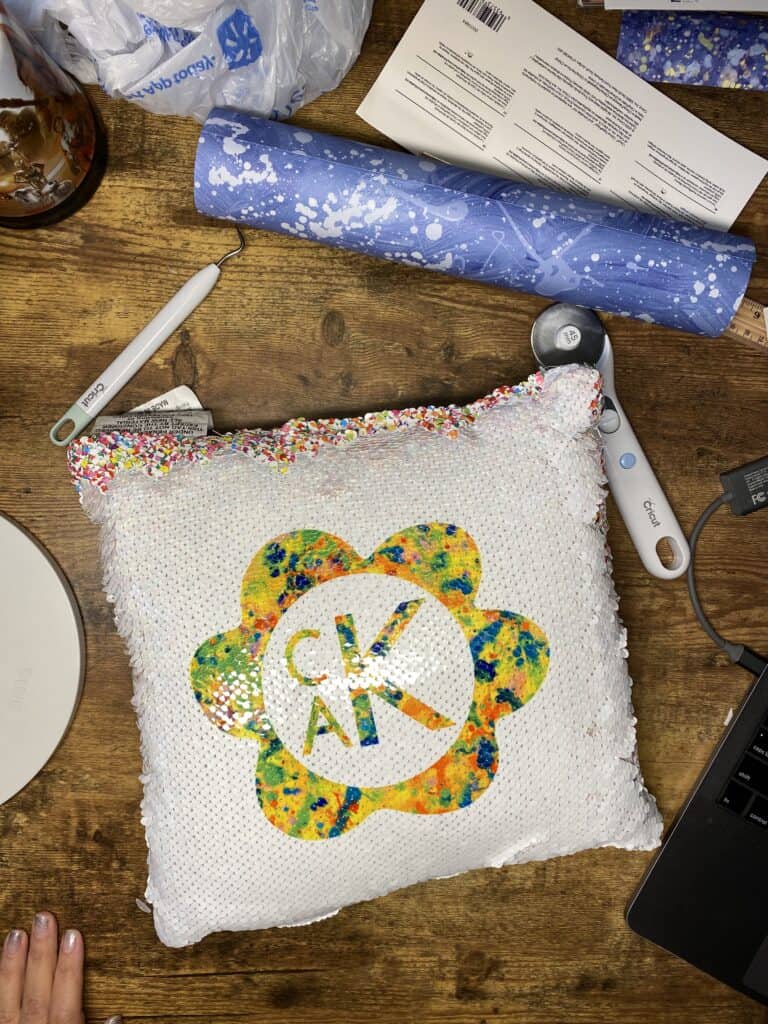 Cricut Infusible Ink Reversible Sequins Pillow Tutorial