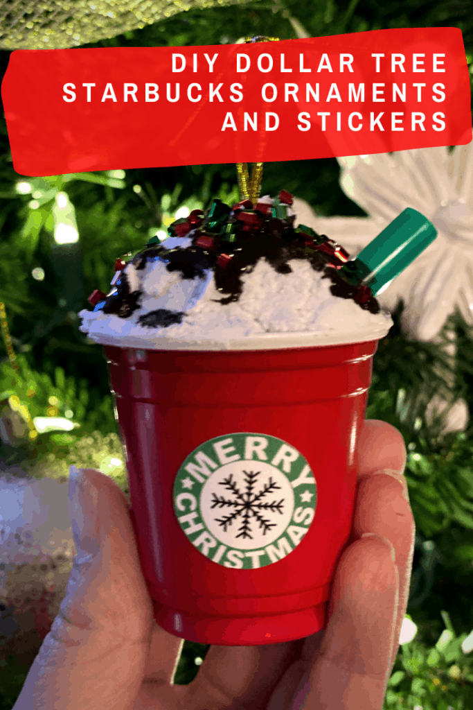 DIY Dollar Tree Starbucks Stickers and Ornaments
