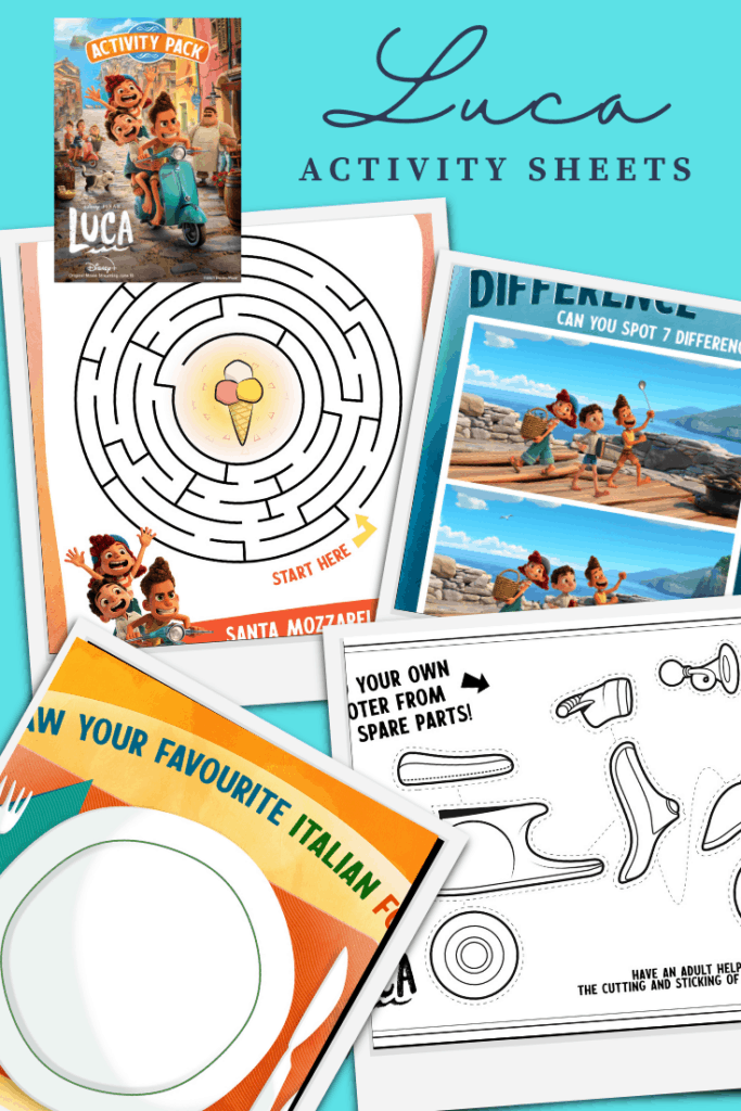 Disney Pixar's Luca Activity Sheets