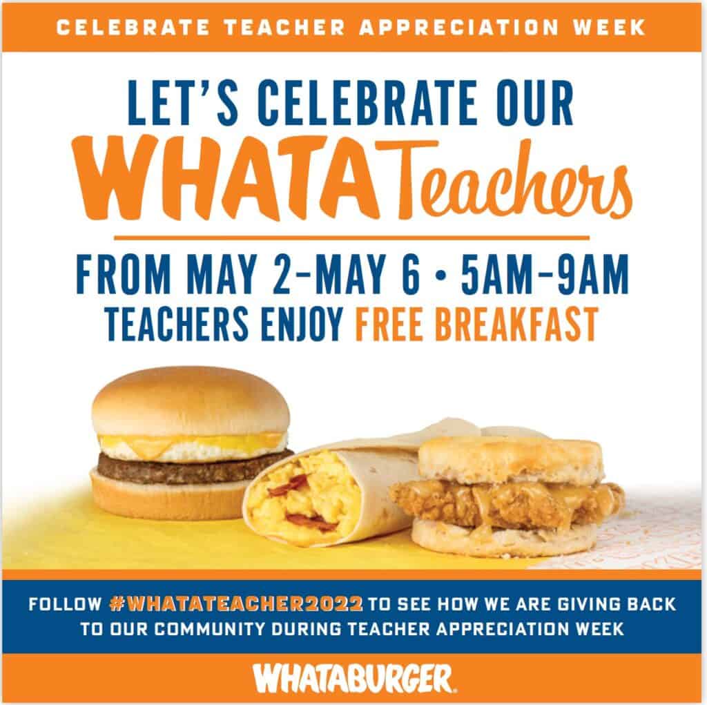 Whataburger Teacher Appreciation Week Best Deals